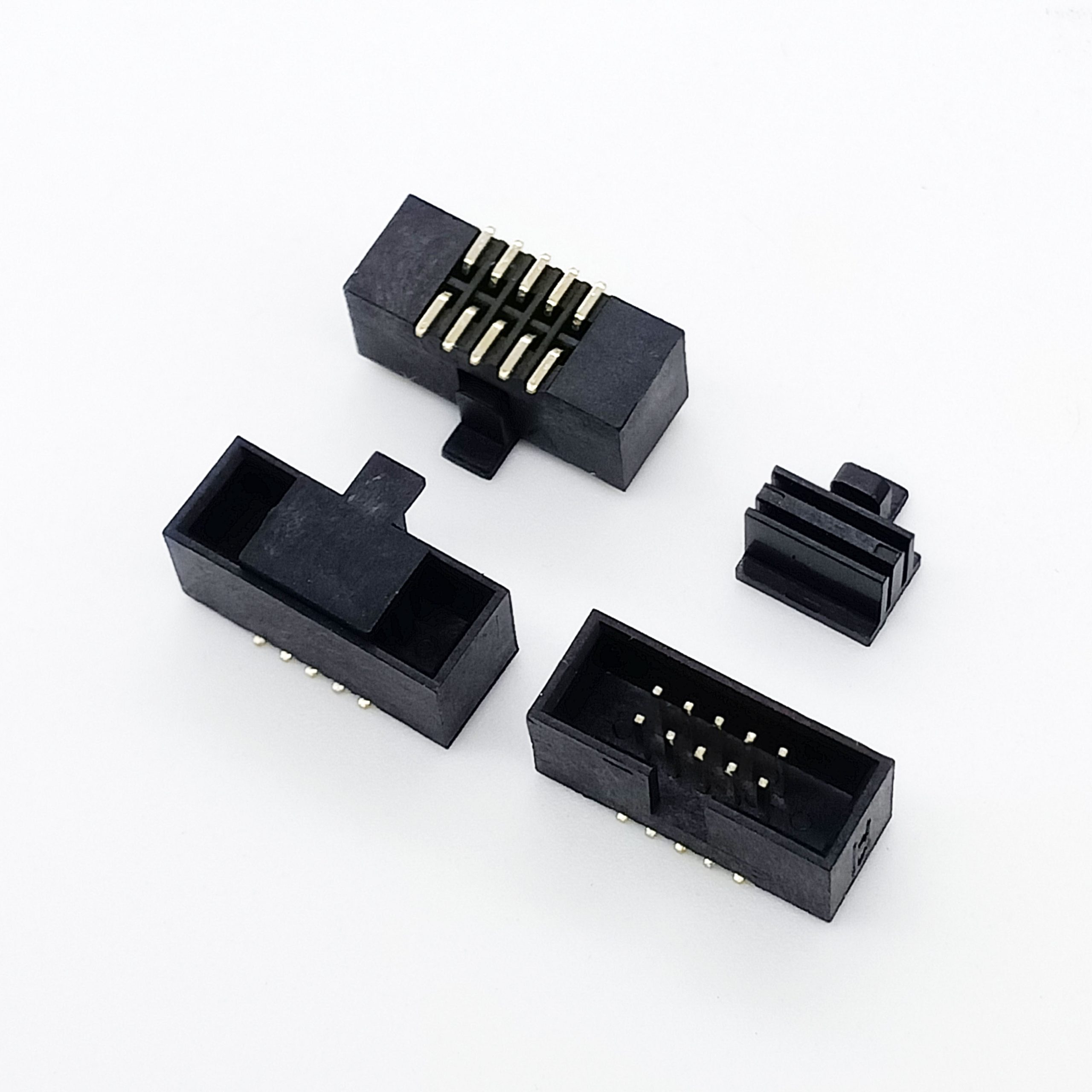 The 10-pin box header is a versatile electrical connector with ten precisely aligned pins. It provides a secure and reliable connection for various electronic devices, making it essential for applications in electronics, robotics, and automation systems. 