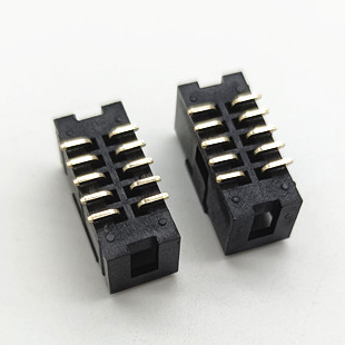 The 10-pin box header is a versatile connector with ten precisely aligned pins, ideal for compact and reliable electronic connections. 