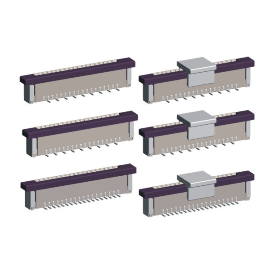 1.0mm FPC Zif Vertical SMT Type Single Contacts