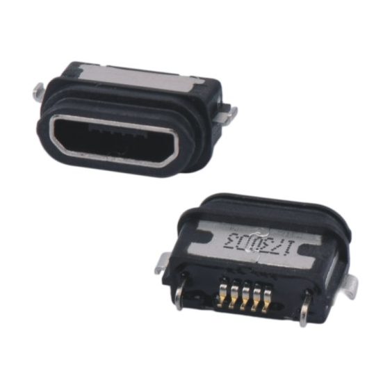 Micro USB Waterproof Male R/A SMT Type 5P