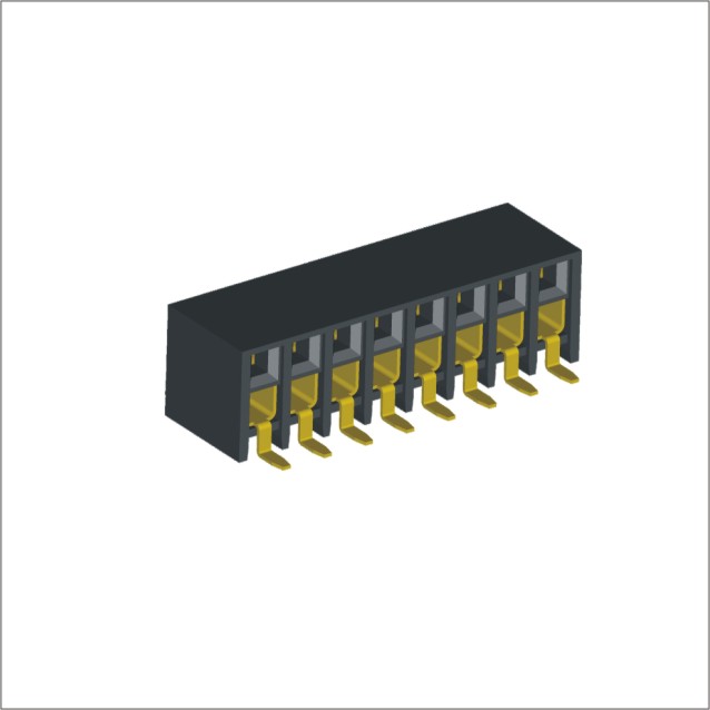 2.0mm PCB Socket Horizontal Entry SMT Type Double Row