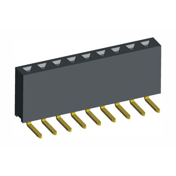 2.54mm PCB Socket Bottom R/A Single Row H=5.0/7.2/8.5mm