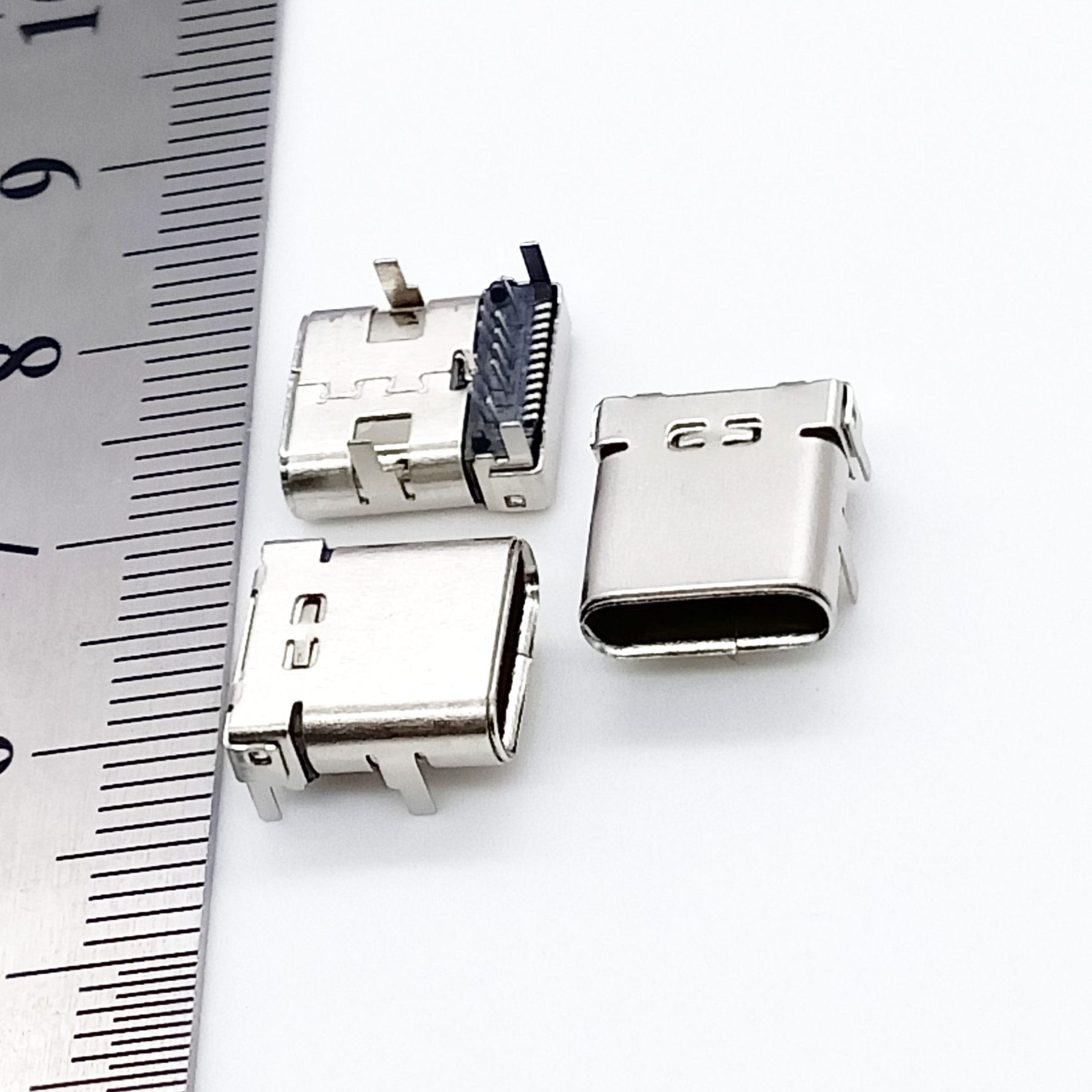USB type C Rev 3.1 socket connector H3.45mm Dip1.6mm R/A SMT+dip Type 24P