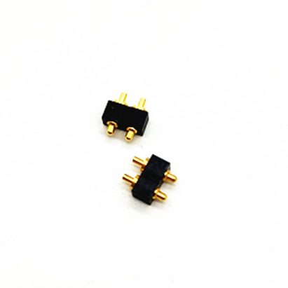 Spring loaded connector 2P 2.54mm pitch pogo pin plug singel row H=4.5MM