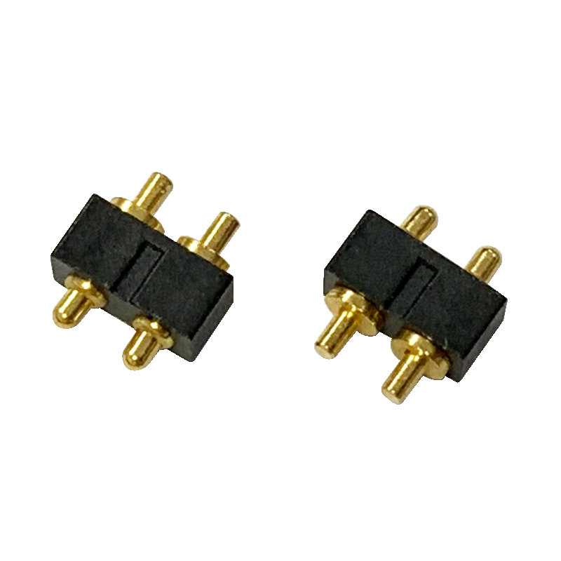 Spring loaded connector 2P 2.54mm pitch pogo pin plug singel row H=4.5MM