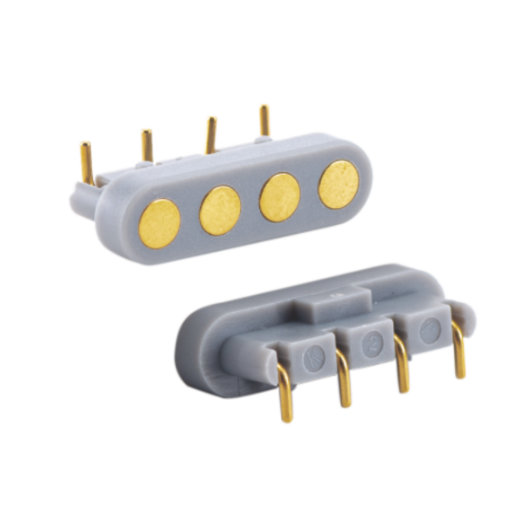 Spring loaded connector 4P 3.96mm pitch pogo pin R/A Dip type