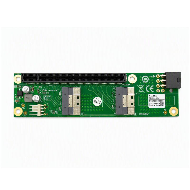 PCIe 4.0 x16 GPU Riser Card with Dual SlimSAS SFF-8654 8i Ports PCIe 4.0 x16 GPU Riser Card with Dual SlimSAS SFF-8654 8i Ports